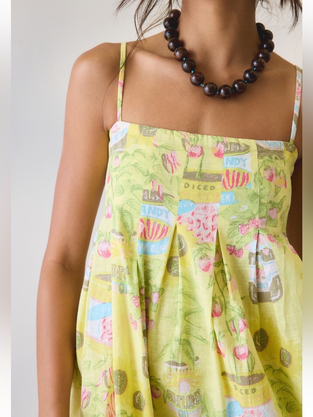 NWT Urban Outfitters Smooth Sailing Pleated Flounce Babydoll Mini Dress M - Picture 4 of 6